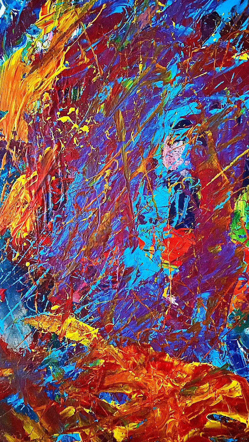 The world has turned and left me there painting by Fadoua Haïkou